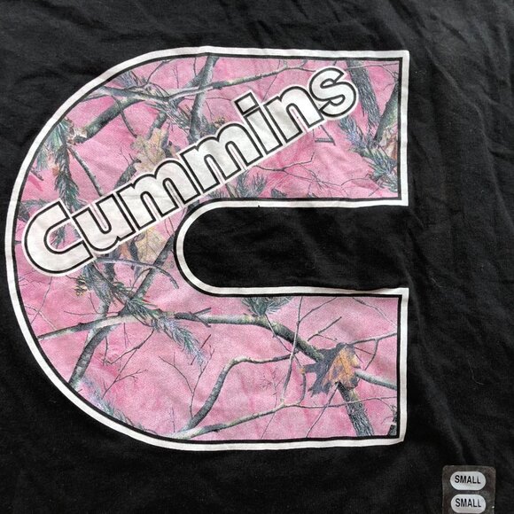 Delta Pro Weight Women Cummins T-Shirt Small Short Sleeve Black Graphic Tee Casu - Picture 8 of 10